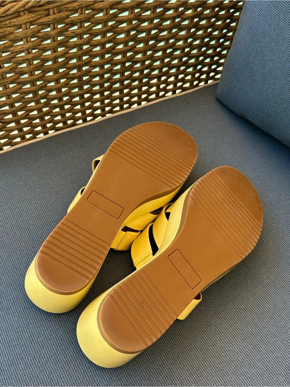 Caslon Women’s Yellow Platform Wedge Slide Sandals